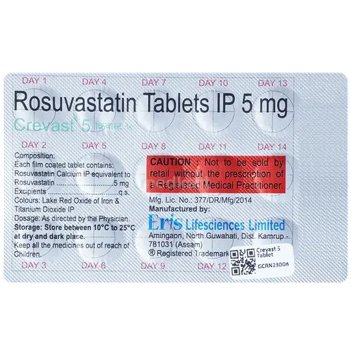 crevast 5mg tablet 15's